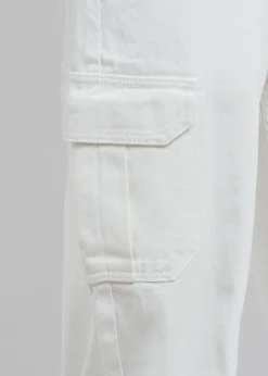 The Frankie Shop Kai Cargo Denim Pants White Discount