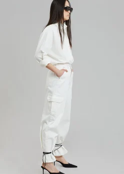 The Frankie Shop Kai Cargo Denim Pants White Discount