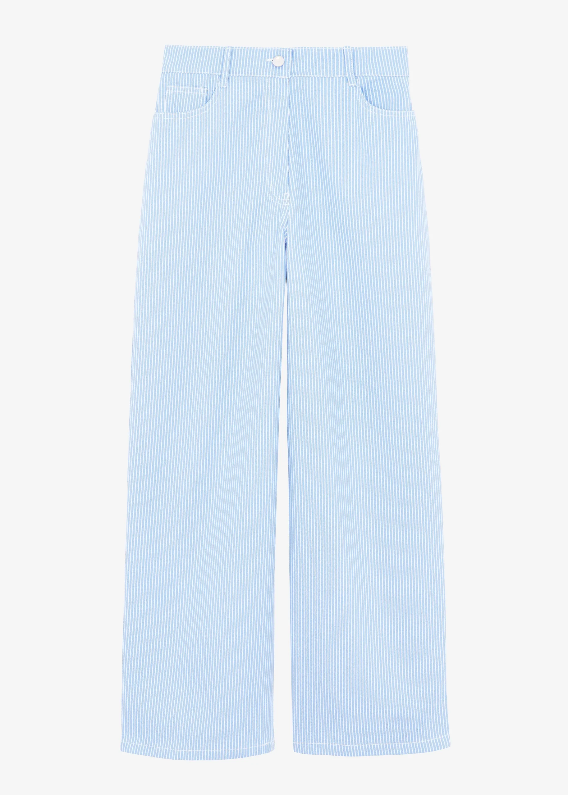 The Frankie Shop Kaline Light Blue Pants White Stripe Outlet