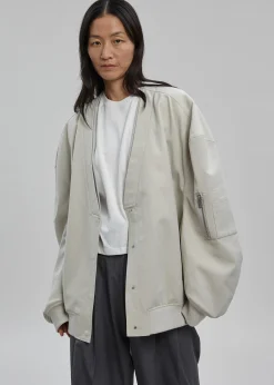 The Frankie Shop Kanna V-Neck Jacket Pale Khaki Clearance