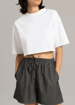 The Frankie Shop Karina Cropped T-Shirt White Sale