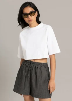 The Frankie Shop Karina Cropped T-Shirt White Sale