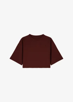 The Frankie Shop Karina Cropped T-Shirt Bordeaux Sale