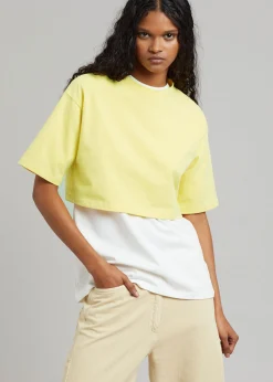 The Frankie Shop Karina Cropped T-Shirt Yellow Best