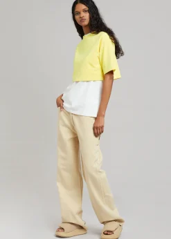 The Frankie Shop Karina Cropped T-Shirt Yellow Best