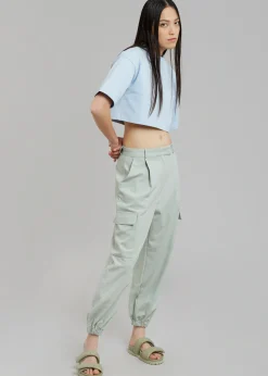 The Frankie Shop Karina Cropped T-Shirt Sky