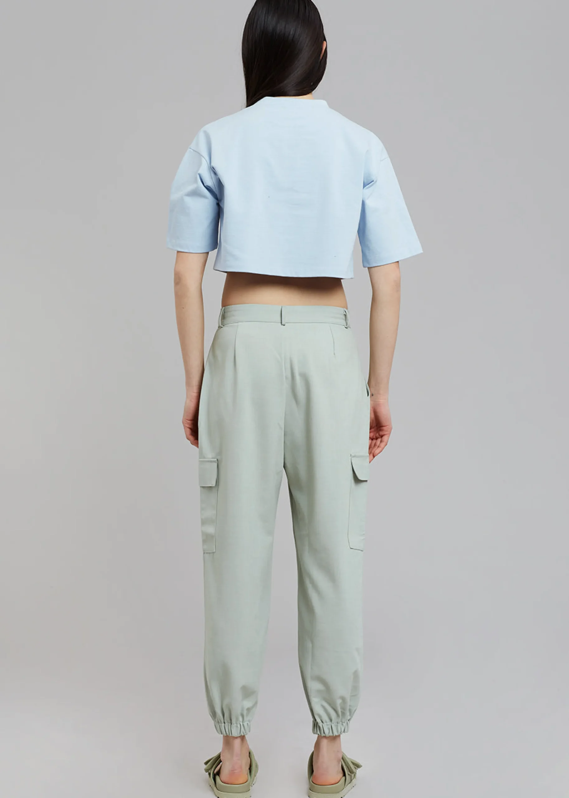 The Frankie Shop Karina Cropped T-Shirt Sky