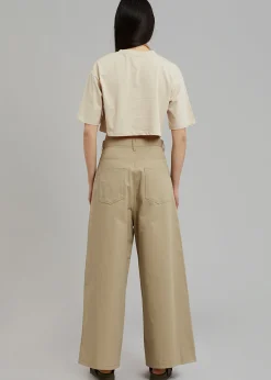The Frankie Shop Karina Cropped T-Shirt Sand