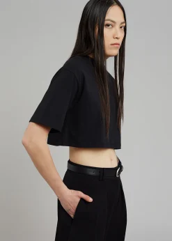 The Frankie Shop Karina Cropped T-Shirt Black
