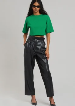 The Frankie Shop Karina Cropped T-Shirt Green Online
