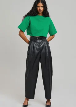 The Frankie Shop Karina Cropped T-Shirt Green Online
