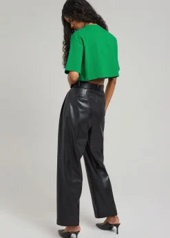 The Frankie Shop Karina Cropped T-Shirt Green Online