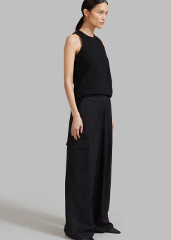 The Frankie Shop Karsyn Contrast Pinstripe Pants Black Sale