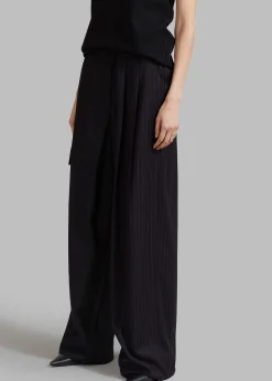 The Frankie Shop Karsyn Contrast Pinstripe Pants Black Sale