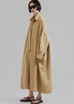 The Frankie Shop Kason Oversized Shirt Dress Sahara