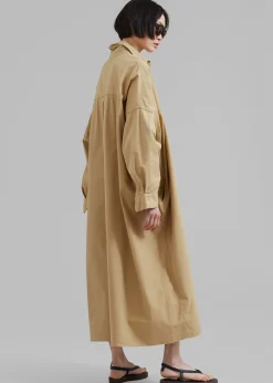 The Frankie Shop Kason Oversized Shirt Dress Sahara