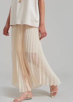 The Frankie Shop Kaya Pleated Maxi Skirt Beige Best