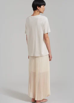 The Frankie Shop Kaya Pleated Maxi Skirt Beige Best