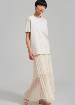 The Frankie Shop Kaya Pleated Maxi Skirt Beige Best