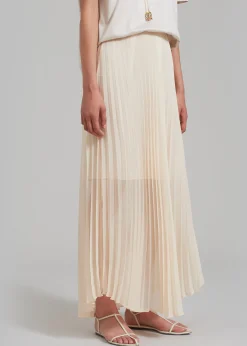 The Frankie Shop Kaya Pleated Maxi Skirt Beige Best