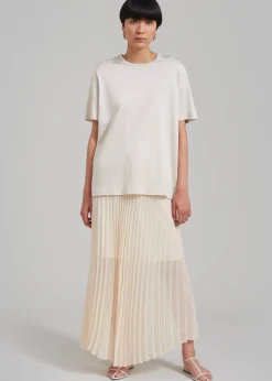 The Frankie Shop Kaya Pleated Maxi Skirt Beige Best