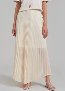 The Frankie Shop Kaya Pleated Maxi Skirt Beige Best