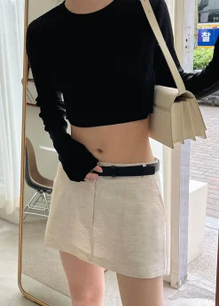 The Frankie Shop Kaz Cropped Knit Top Black Hot