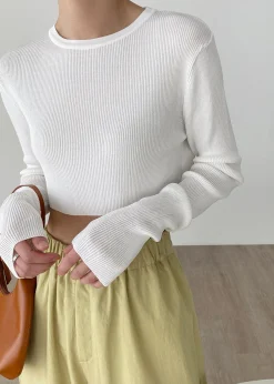 The Frankie Shop Kaz Cropped Knit Top White Online