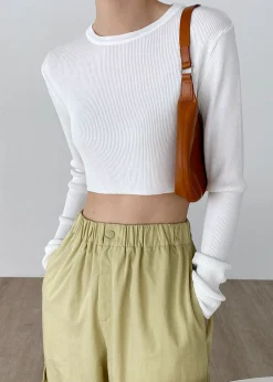 The Frankie Shop Kaz Cropped Knit Top White Online