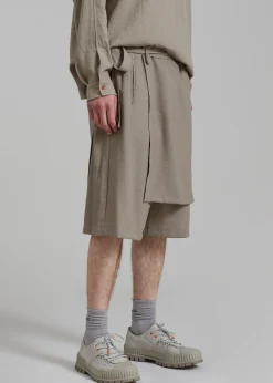 The Frankie Shop Keanu Light Wrap Shorts Olive Best