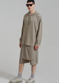 The Frankie Shop Keanu Light Wrap Shorts Olive Best