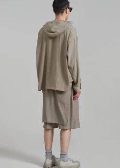 The Frankie Shop Keanu Light Wrap Shorts Olive Best