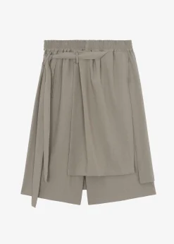 The Frankie Shop Keanu Light Wrap Shorts Olive Best
