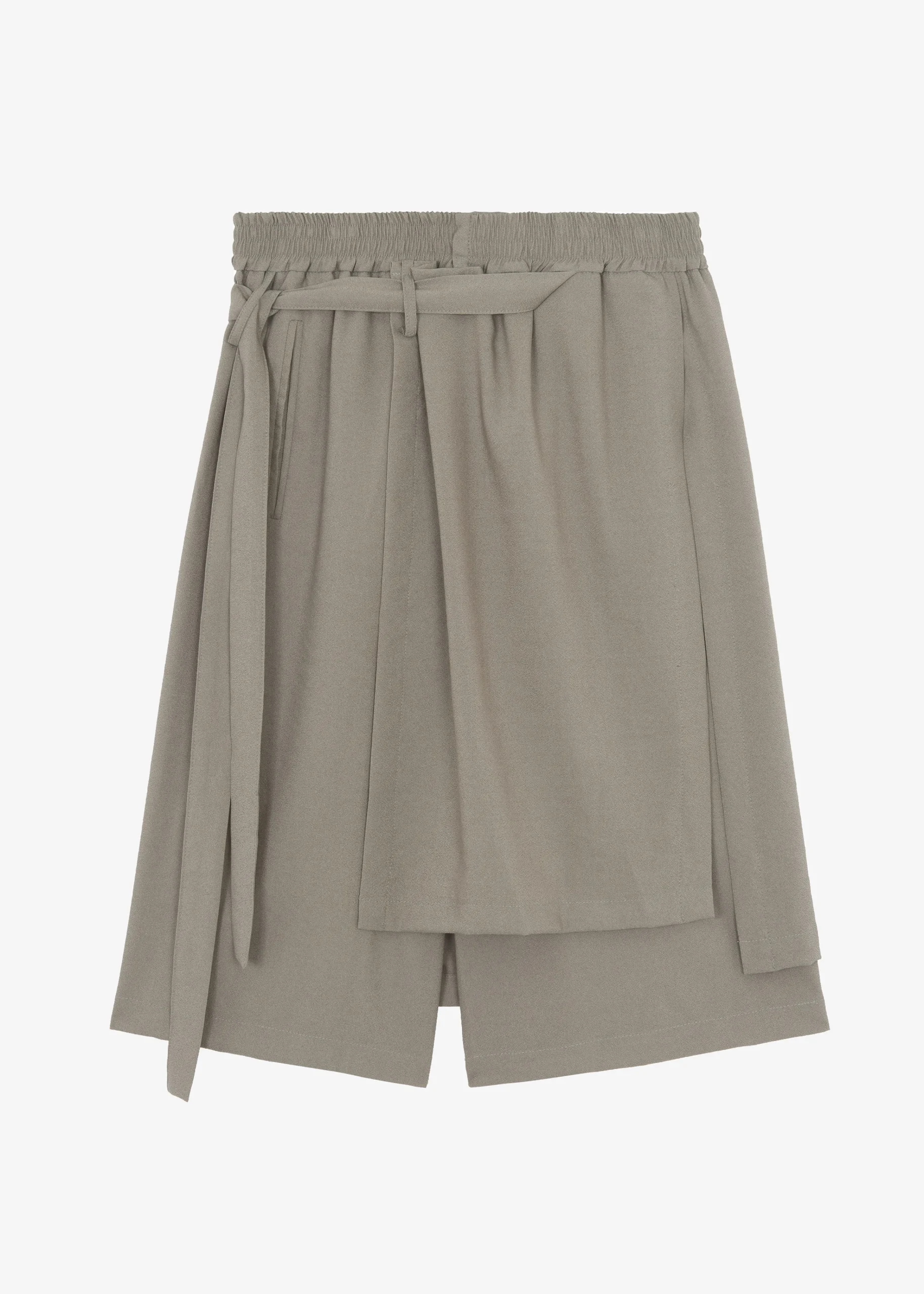 The Frankie Shop Keanu Light Wrap Shorts Olive Best