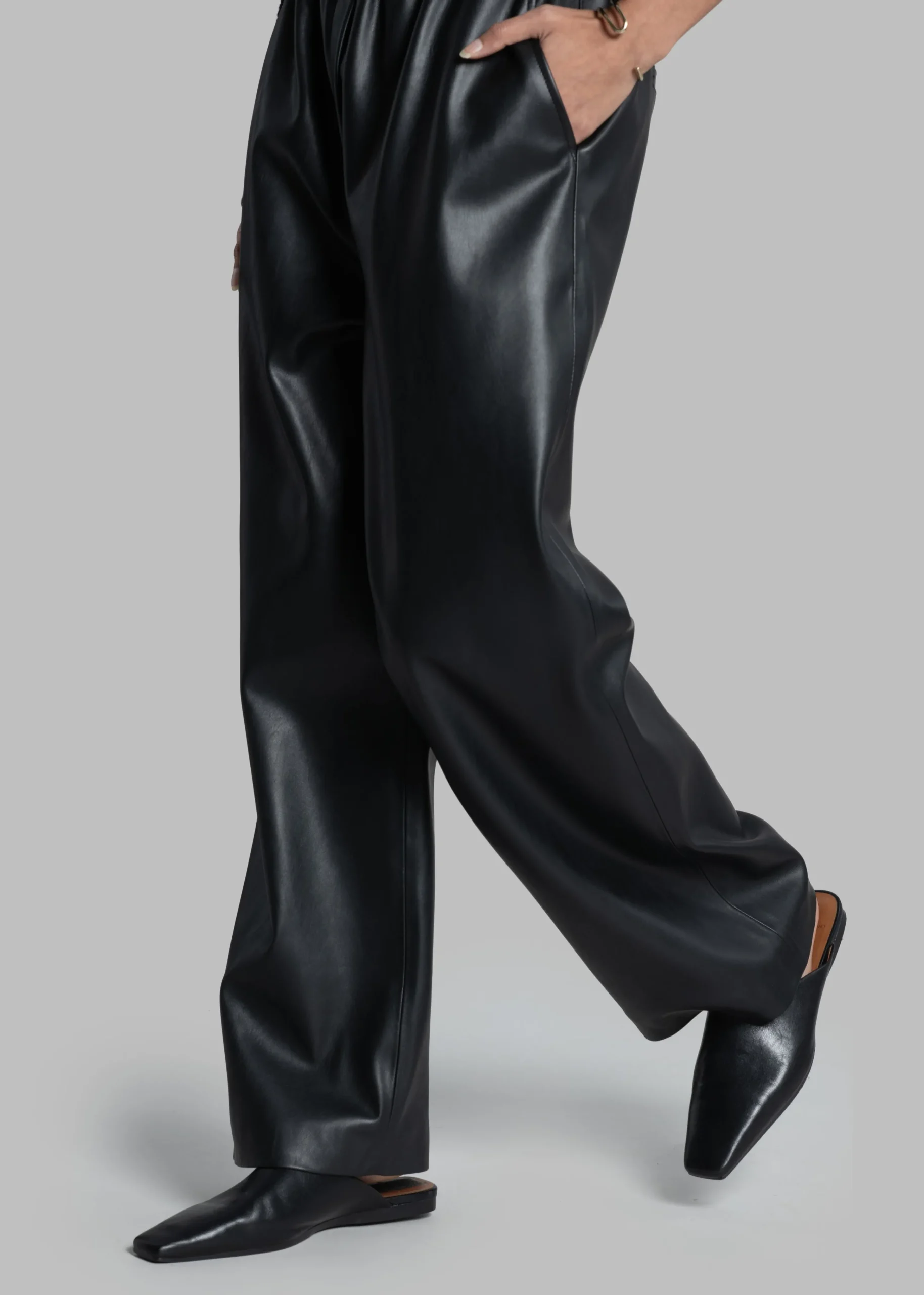 The Frankie Shop Kelan Faux Leather Pants Black Hot