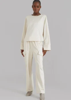 The Frankie Shop Kemp Silky Blouse Cream Sale