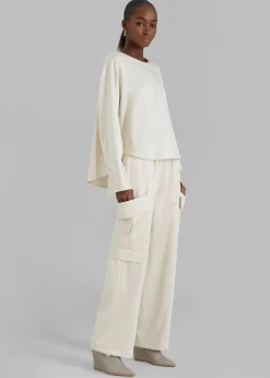 The Frankie Shop Kemp Silky Blouse Cream Sale