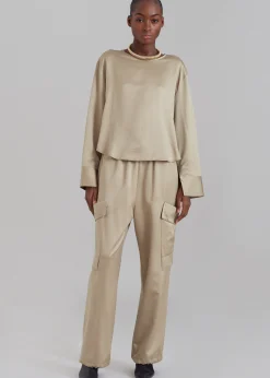 The Frankie Shop Kemp Silky Cargo Pants Bronze Outlet