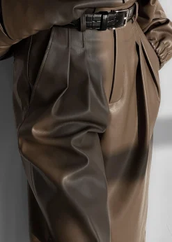 The Frankie Shop Kerang Faux Leather Bermuda Shorts Brown Online