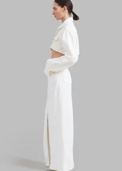 The Frankie Shop Kett Cropped Denim Jacket Off White Discount