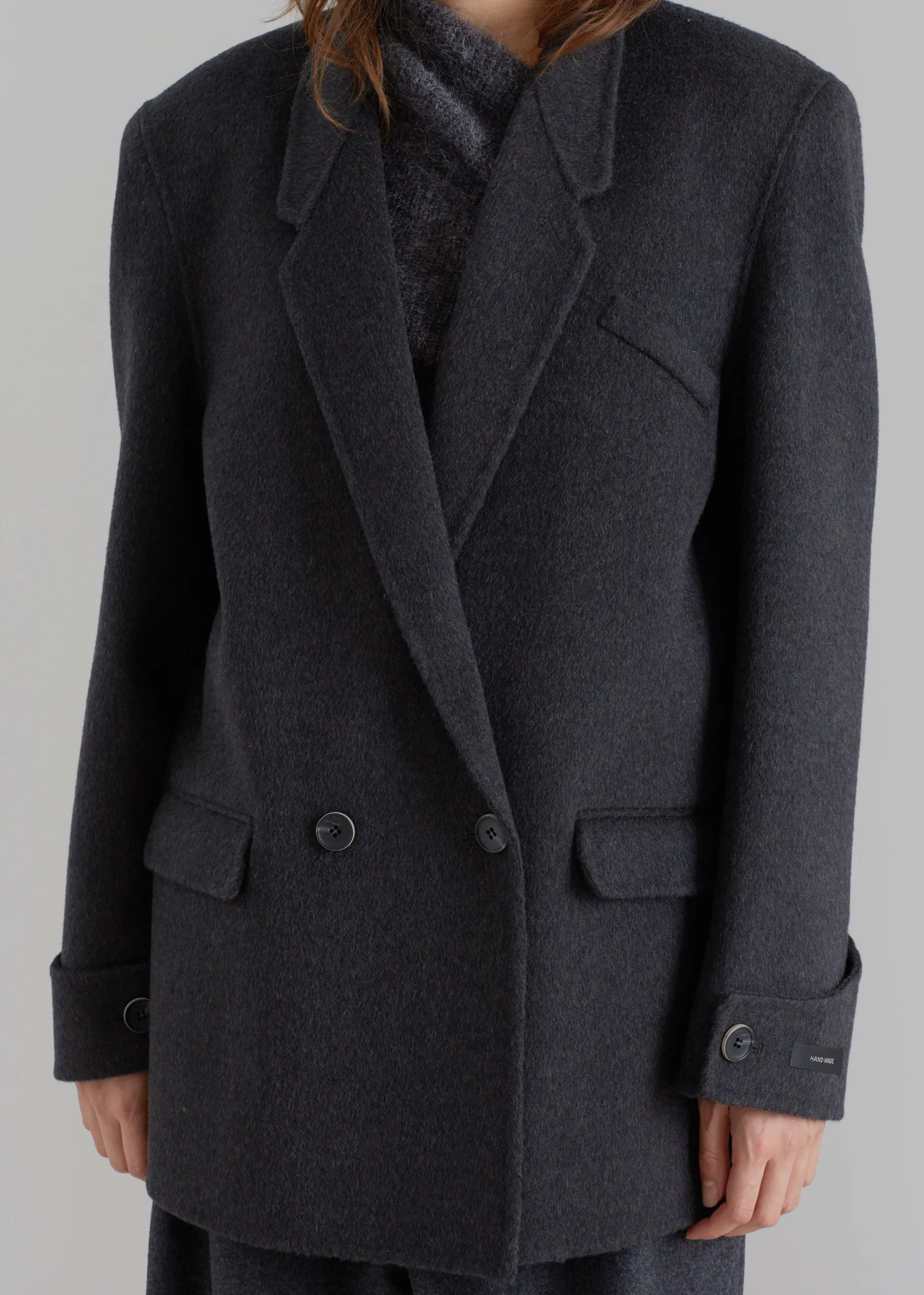 The Frankie Shop Kian Wool Blazer Charcoal Outlet