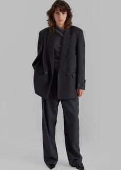 The Frankie Shop Kian Wool Blazer Charcoal Outlet