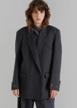 The Frankie Shop Kian Wool Blazer Charcoal Outlet