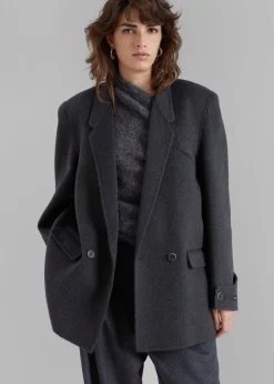 The Frankie Shop Kian Wool Blazer Charcoal Outlet
