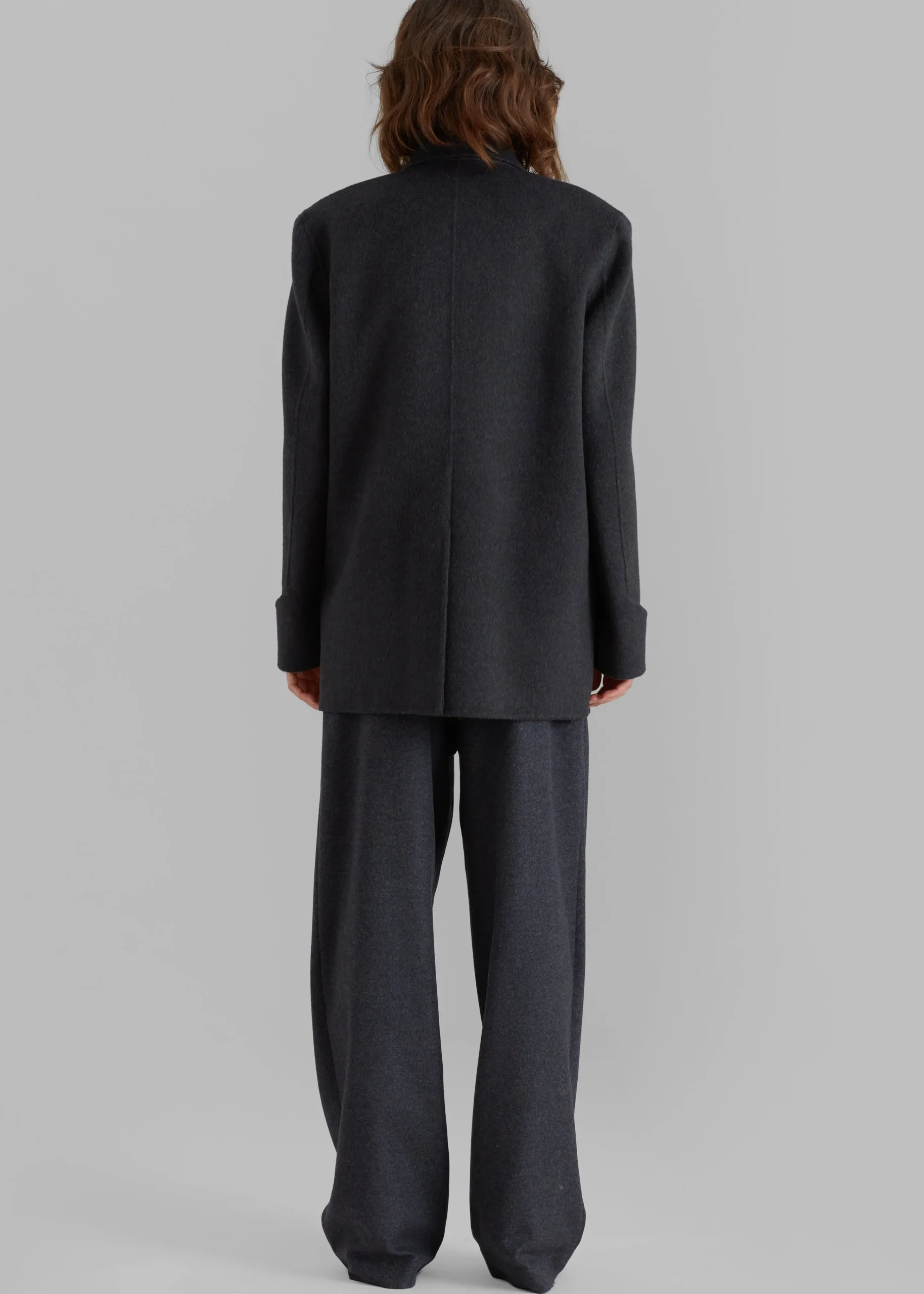 The Frankie Shop Kian Wool Blazer Charcoal Outlet