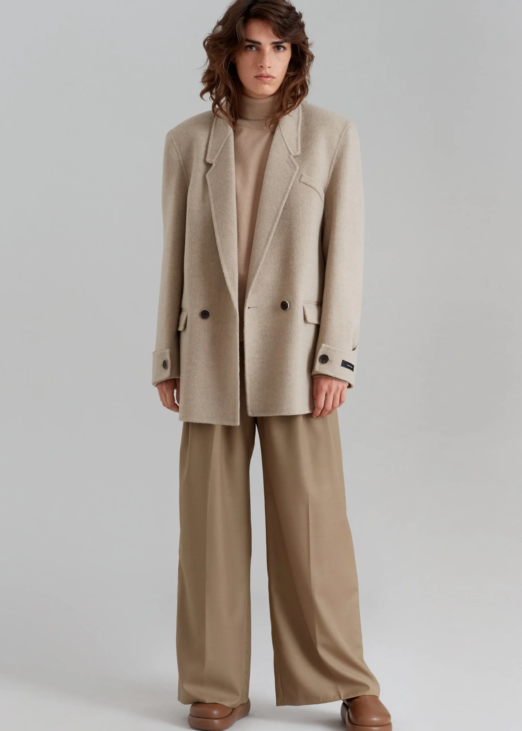 The Frankie Shop Kian Wool Blazer Beige Online