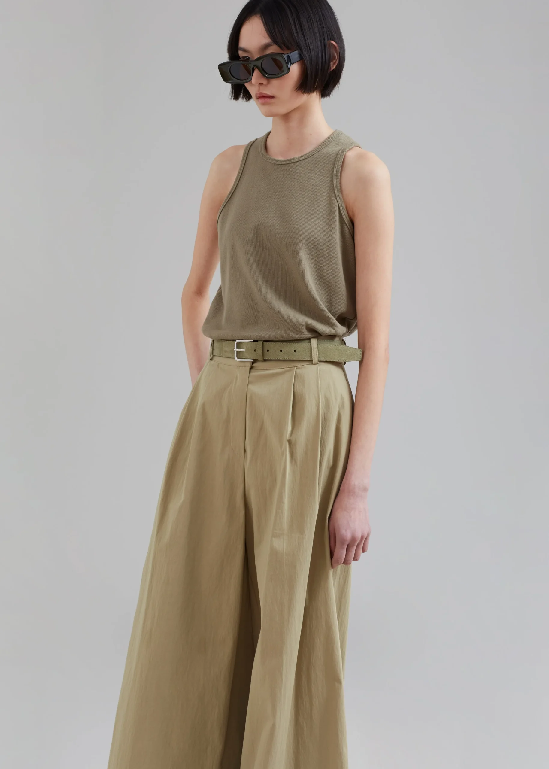 The Frankie Shop Kiel Wide Pants Pale Khaki Best