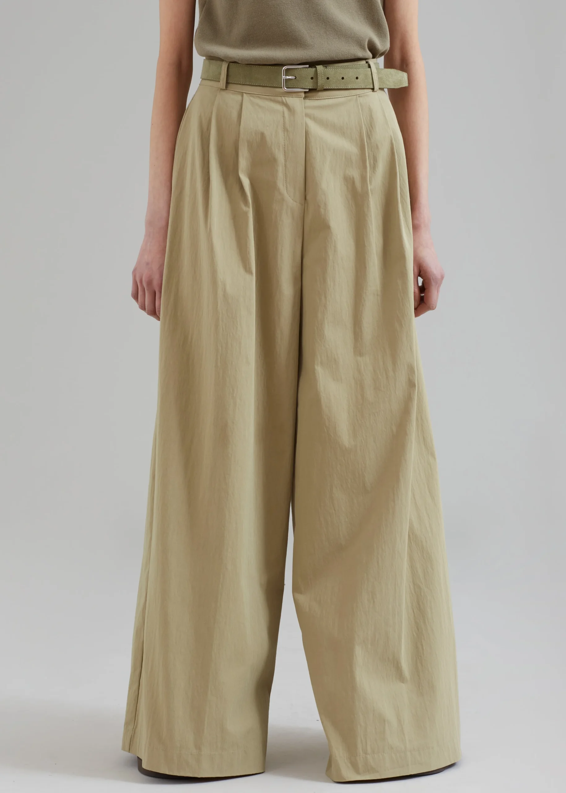 The Frankie Shop Kiel Wide Pants Pale Khaki Best