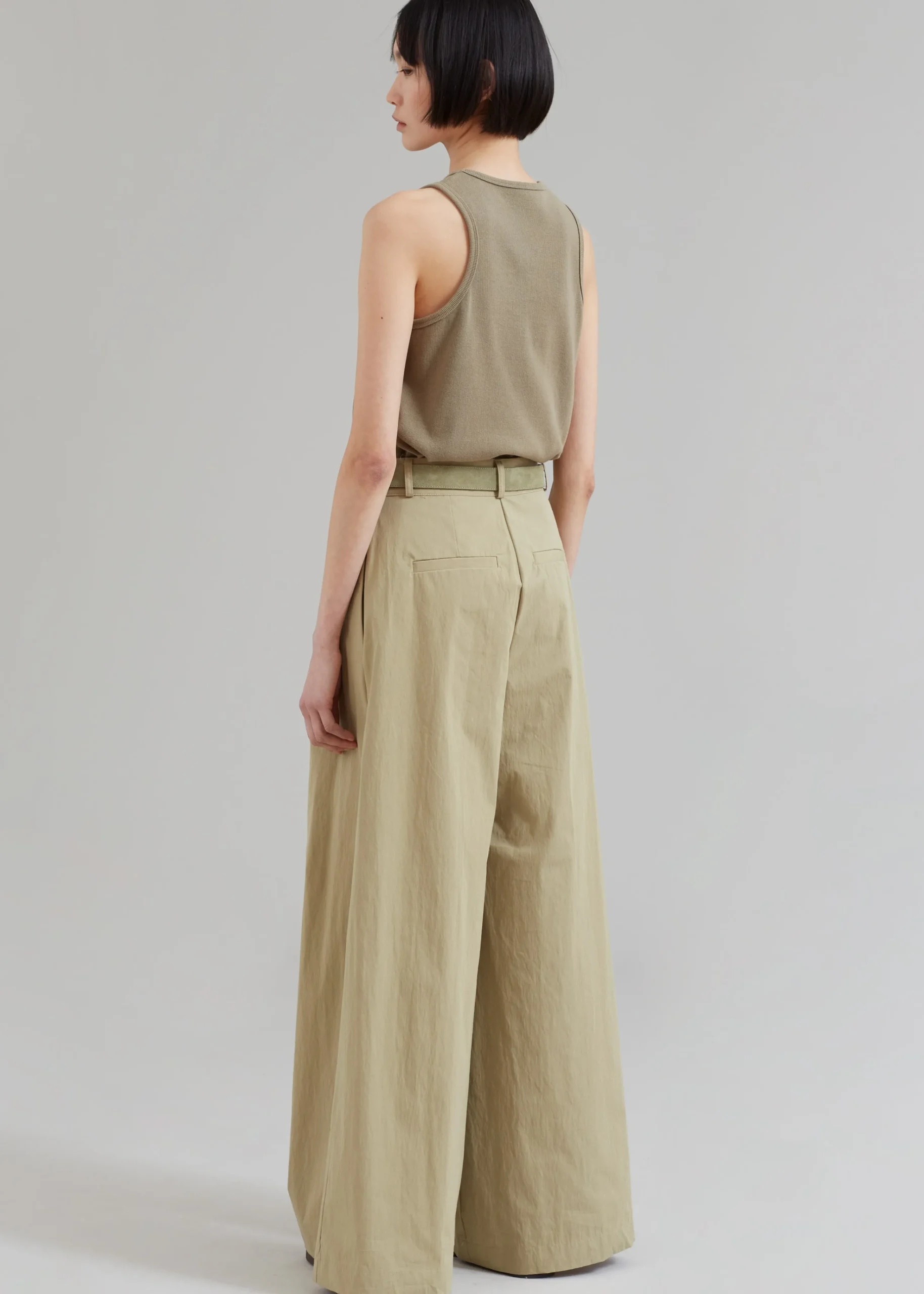 The Frankie Shop Kiel Wide Pants Pale Khaki Best