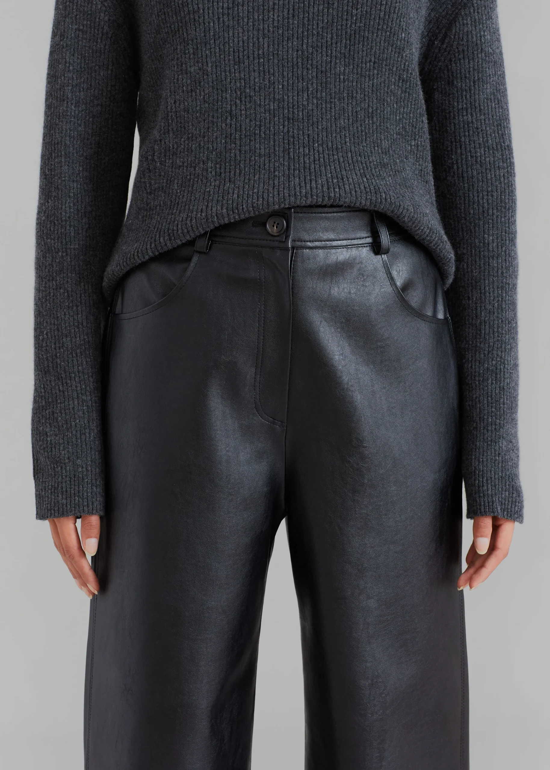 The Frankie Shop Kira Wide Pants Black Sale